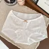 Cintura con ribete de encaje, bragas de algodón puro para mujer con un estilo juvenil e inocente, talla 10A, con refuerzo extendido y ensanchado