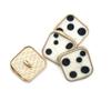 Nova Fivela Decorativa Quadrada Preta Pérola com Pontos Botão para Suéter Camisa Vestido Metal Decorativo Costurado à Mão DIY