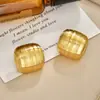 Nuevos Pendientes Cuadrados con Textura Cepillada Transfronterizos, Simples y Elegantes, Versátiles, Modernos, Lujo Ligero, Pendientes Exquisitos y Elegantes