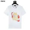 Camiseta al por mayor de marca americana moderna Psychobunny con estampado de calavera de conejo colorido y degradado, manga corta, cuello redondo