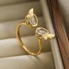 Aogu Ventas Calientes Transfronterizas Moda Ins Europea y Americana Elegante Anillo de Zircón para Mujer Diseño Nicho Joyería de Mano de Alta Gama