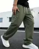 Amazon Sitio Independiente Transfronterizo Ropa de Trabajo para Hombre Primavera y Otoño Bolsillos Múltiples Color Sólido Pierna Recta Pantalones Deportivos Casuales