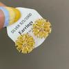 Brincos de Crisântemo Amarelo Myosotis Estilo Férias Novo Estilo Agulha de Prata 925 Design Doce Acessível de Nicho Brincos de Luxo