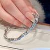 """Mar Azul Hielo"" Dulce Fresco Irregular Azul Ola Pulsera Anillo Sentido del Diseño Lujo Ligero Nicho Pulsera Regalo"