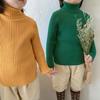 Suéter de cuello alto elástico suave y encerado para niños y niñas, camisa de lana fina para otoño e invierno, nuevo