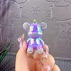 Urso Personalizado Cravejado de Diamantes Urso Colorido com Galvanoplastia Chaveiro de Urso Enfeites Criativos Chaveiro de Urso Violento da Moda Pingente