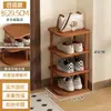 Zapatero de Madera Maciza para Uso Doméstico, Multicapa, Resistente y Estético, Pequeño y Estrecho para Casa de Alquiler, Zapatero Simple para Almacenamiento de Zapatos en Interiores