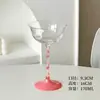 Copo de Vidro Espiral com Padrão Roxo de Pé Alto Estilo Ins Utensílios Domésticos Criativos Copo para Whisky Copo para Vinho Tinto Champanhe Copo para Bebidas