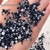 Zapatos Planos Redondos Pequeños Diamante Fondo Plano Tamaño de Diamante Mixto Diamante para Uñas Caja de 12 Compartimentos Strass de Vidrio Super Brillante Decoración de Uñas Joyería para Uñas
