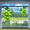 Patrón de Manzana Verde Refrigerador de una Puerta Refrigerador de Doble Puerta Pegatina Decorativa Impermeable Vidrio de Ventana Protector Solar Pegatina Autoadhesiva