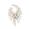 Broche Nuevo Estilo Francés Espiga de Trigo Broche Magnético Simple con Acabado de Alta Gama, Broche sin Costuras Lleno de Diamantes, Accesorio de Lujo Ligero, Regalo de Vacaciones