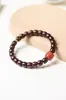 Madera de Palisandro Rosa de Hoja Pequeña India Material Viejo DIY Perla Roja del Sur 15mm Diseño Círculo Único Pulsera de Cuentas Budistas para Hombre y Mujer Venta al por Mayor