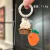 Chaveiro de coelho rabanete fofo corrente para celular coração de menina pingente de bolsa de desenho animado pingente de carro acessórios