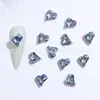 Novas Unhas Artísticas de Celebridade da Internet Coração Torto com Broca de Unha Coração de Pêssego com Broca Brilho de Cristal Broca Grande de Amor Coração com Fundo Pontiagudo Acessórios