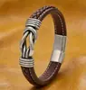 Pulsera de Acero Inoxidable Personalizada Hecha a Mano Más Vendida de Amazon, Exclusivamente para Hombres, Pulsera de Cuero de Moda
