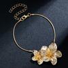 Europa y Estados Unidos joyería de moda caliente transfronteriza personalizada flor tridimensional cadena de metal tobillera ajustable para mujer