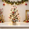 Decorações de Natal, arranjos de cenas em miniatura, árvores de mesa, mini árvores de Natal cobertas de neve, PE atacado