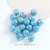Cerâmica azul fofa pequena concha quadrada contas diy colar pulseira artesanal material contas soltas