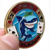Prensador de tarjetas de regalo Texas Hold'em con chip metálico y protector de tarjetas chapado en oro de 100 g opcional