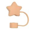 Tapón de pajita con forma de estrella 3D de dibujos animados, 10 mm, accesorio decorativo universal, tapón antipolvo reutilizable con pegamento suave.