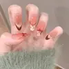 Gatinho Estilo Streamer Renda Olho de Gato Blush Francês Laço Bolinhas Menina Vibrante Estilo Ins Manicure Removível 30 Peças