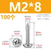M1.7M2M2.6M3M4M5 Acero Inoxidable 304 Pwa Tornillos Autorroscantes de Cabeza Redonda con Arandela y Espaciador Tornillos para Madera