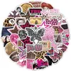 Conjunto de adesivos graffiti estéticos de estampa de leopardo Y2K com 50 peças para mala, caderno e planner DIY criativos, adesivos à prova d'água