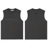 Esenciales Hhh Letra de Terciopelo de Silicona Calle Principal Verano Casual Chaleco Holgado Camiseta Base Marca de Tendencia Unisex