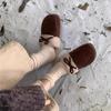 Gu Yun, Zapatos Birkan para Mujer Otoño e Invierno 2024 Cuero Mate Vintage Lindo Feo ins Forrados de Felpa Pantuflas Perezosas Moda para Mujer