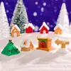 Paisaje en Miniatura Transfronterizo Creativo Casa de Nieve Navideña Señal de Calle Escena de Nieve Accesorios de Decoración DIY Pequeños Adornos de Escritorio