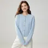 Cárdigan de cachemira para mujer, nueva colección otoño/invierno 2026, suéter de lana de punto trenzado, prenda exterior de corte holgado, top de punto de lana