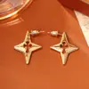 Pendientes de Aro Cruzados Huecos Estilo Europeo y Americano, Simples y Elegantes, Moda de Gama Alta, Pendientes Elegantes y Geniales Estilo Ins para Mujer