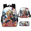 Mochila 3D de impresión transfronteriza de fuego y sombra, mochila escolar para estudiantes de primaria y secundaria coreanos, bolsa de mensajero, estuche para lápices, juego de tres piezas