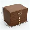 Caja de almacenamiento de joyería de cuero PU de alta calidad de tres y cuatro capas con cajones y compartimentos para guardar anillos, pendientes y collares