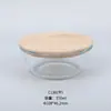 Contenedor de Almacenamiento de Alimentos de Vidrio Engrosado Resistente al Calor con Tapa de Madera de Bambú, Hermético, Apto para Microondas, para Cocinar al Vapor y Cocinar Alimentos, Fiambrera de Vidrio