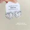 Nuevos Pendientes Elegantes con Forma de Corazón Brillantes para Mujer, Diseño de Nicho de Lujo Ligero Europeo y Americano, Pendientes de Gama Alta, Accesorios de Oreja Simples Versátiles