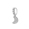 Anillo de Acero Inoxidable para Nariz Transfronterizo con Colgante de Broca de Zirconia de 4 Puntas Palma Melocotón Corazón Luna Pendientes de Zirconia Micro-Pavimentados Joyería para Nariz
