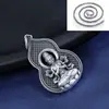 Pingente Vintage 999 Guanyin Maitreya Flor Seda Oca Auspicioso Estátua de Buda Colar com Pingente de Buda em Prata Esterlina para Homens e Mulheres