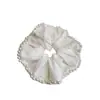 Chifón Elegante Super Grande Anillo para el Cabello con Lazo Perla Elegante Celebridad Cibernética Cuerda para la Cabeza con Lazo Grueso Goma para el Cabello Coleta Flor para la Cabeza