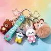 Ventas Directas de Fábrica y Venta al por Mayor de Llaveros de Muñeca de Silicona Suave de PVC de Animales de Dibujos Animados, Adornos Creativos para Colgar en Bolsos y Coches