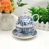 Pequeño Set de Té de la Tarde de Lujo Alto Valor de Color Olla para Madre y Madre Taza de Café de Cerámica Creativa Taza de Té de Flores Una Taza Un Plato Tetera