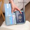 Couro pu anti-magnético bolsa para caderneta de poupança etiqueta de bagagem terno couro anti-roubo escova porta-caderneta rfid bolsa para certificado em estoque conjunto de caderneta de poupança