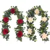 Enredaderas de flores artificiales Amazon, follaje artificial para exteriores, hojas de eucalipto, decoraciones para arcos de boda, enredaderas artificiales de dalia grandes