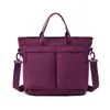 Bolso tote cruzado de nailon de color liso, moderno y versátil, gran capacidad, impermeable, adecuado para ir al trabajo y a clases, bolso de hombro multibolsillo para hombres y mujeres