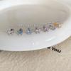 Brincos de Diamante Shi Jiahuazi Aço Titânio Modernos Diamante Redondo Austríaco Tampões de Ouvido Espirais para Dormir Sem Remover Brincos de Piercing