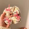Dulce Liga para el Cabello Scrunchie para Mujeres, Satén de Alta Gama Estilo Coreano Versátil Cuerda para el Cabello, Suave Encaje Lunares Accesorio para el Cabello, Pañuelo Cuadrado para la Cabeza