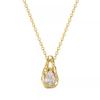 Colar de zircão com gota d'água "Cupite" feminino, leve, luxuoso, design de alta qualidade, elegante, com corrente para colar de clavícula