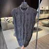 Colete Esportivo Casual da Moda, Item de Luxo Leve, Roupa Masculina Tendência de Verão, Estilo Fino Rasgado, Camiseta Sem Manga Tendência