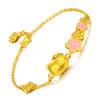 Pulseira de Gato Fofo Desenho Animado Estilo Coreano Banho de Cobre Joias de Ouro Duro 3D Pulseira de Moeda Europeia Banho de Ouro Estilo Coreano para Mulheres