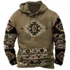 Sudadera con capucha casual de forro polar para hombre de primavera, ropa deportiva retro con estampado 3D para hombre para exportación